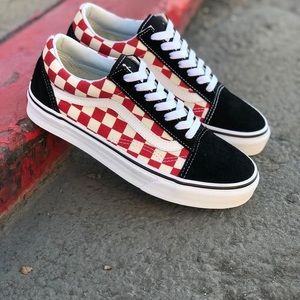 Red and Black Checkered Vans